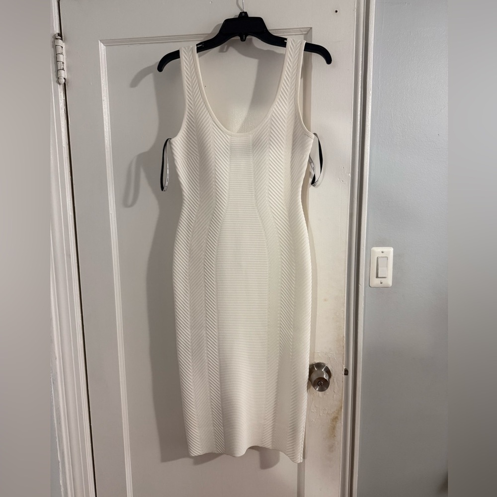 Herve Leger Cream Midi Dress
